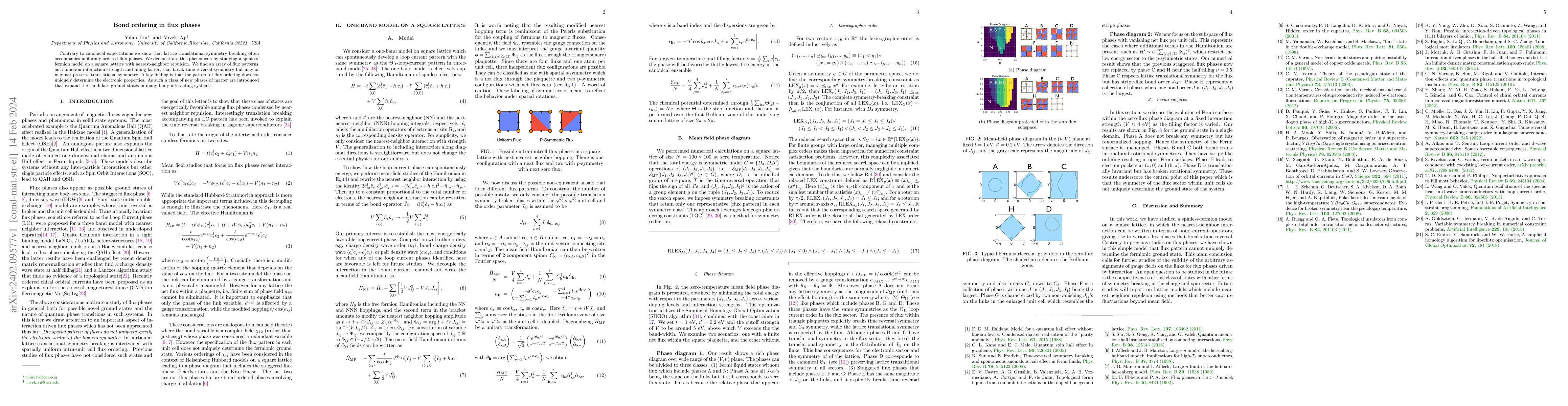 Thumbnail for Bond ordering in flux phases