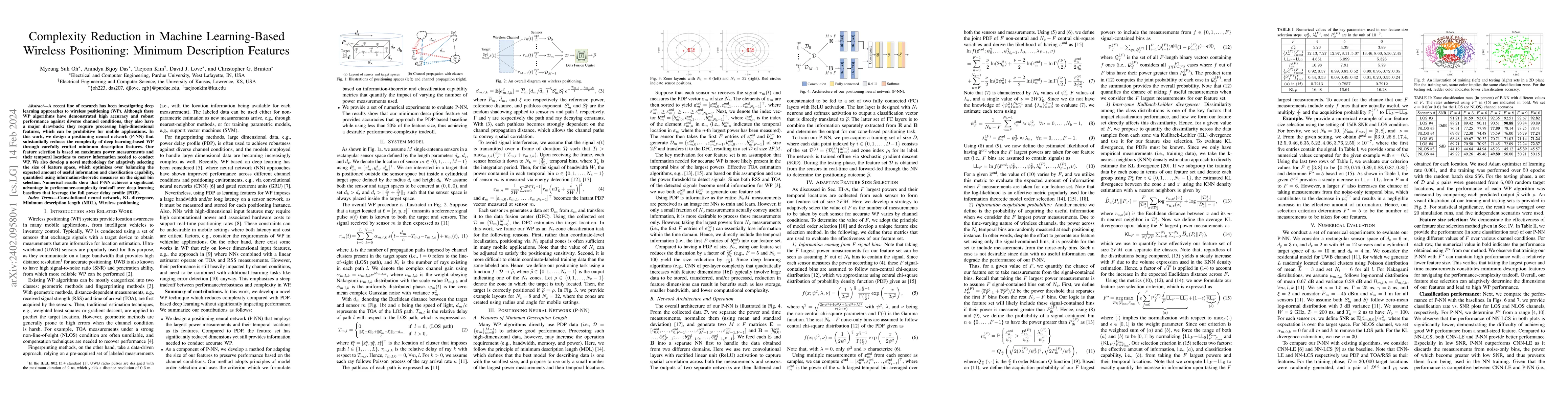 Thumbnail for Complexity Reduction in Machine Learning-Based Wireless Positioning:
  Minimum Description Features