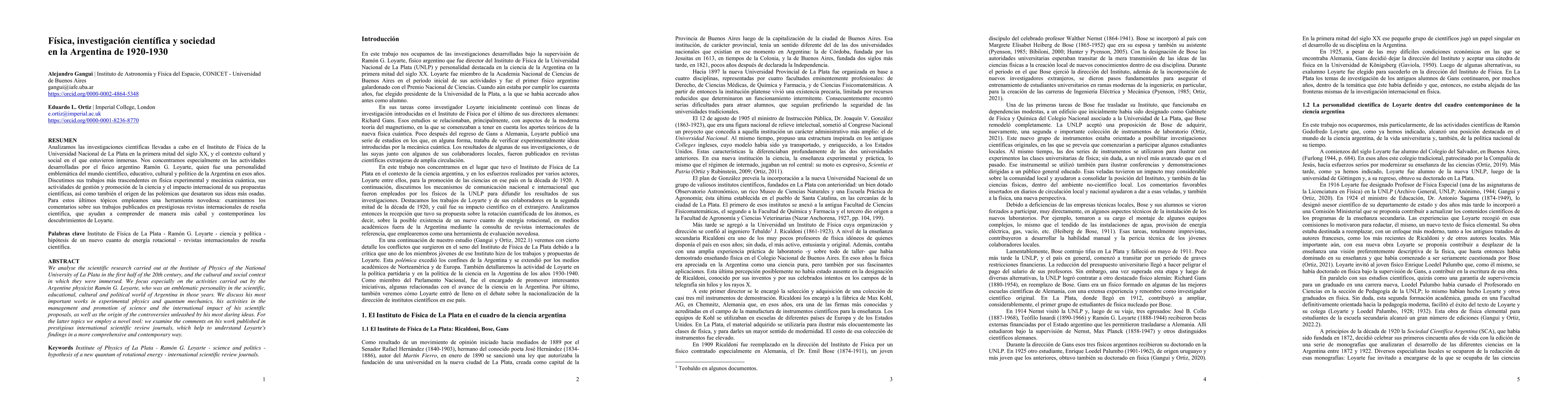 Thumbnail for Physics, scientific investigation and society in Argentina, 1920-1930
