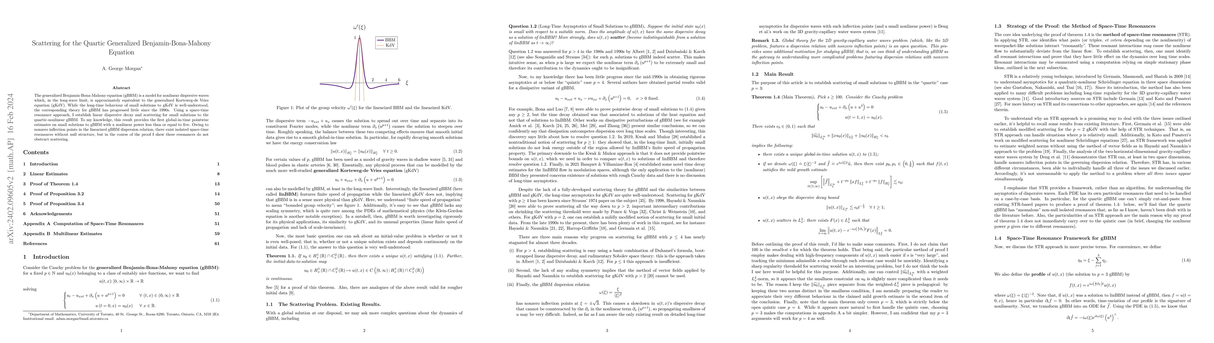 Thumbnail for Scattering for the Quartic Generalized Benjamin-Bona-Mahony Equation