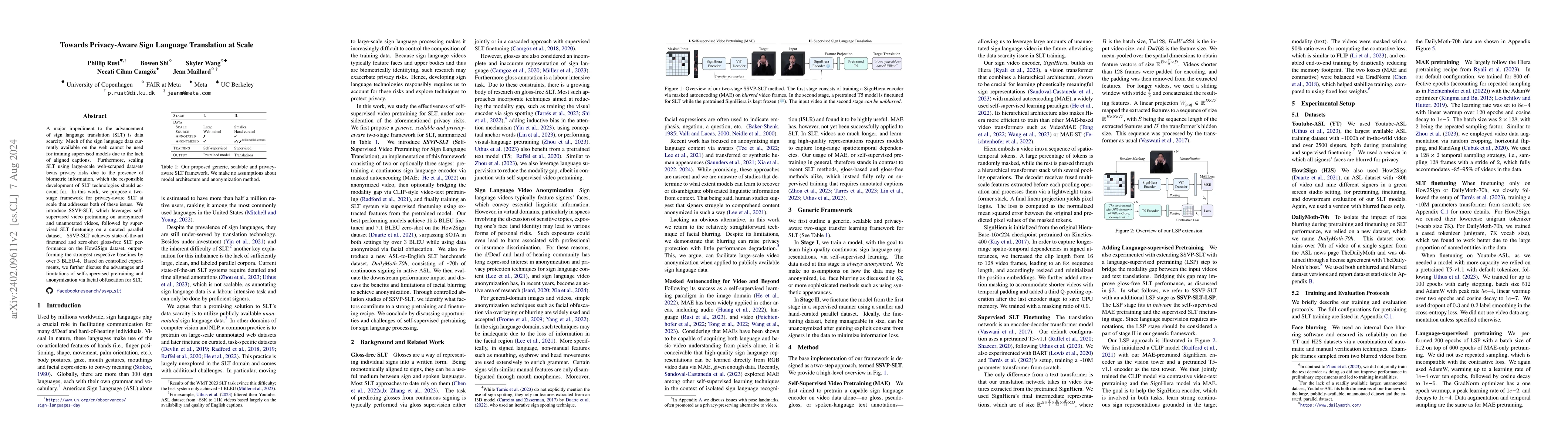 Thumbnail for Towards Privacy-Aware Sign Language Translation at Scale
