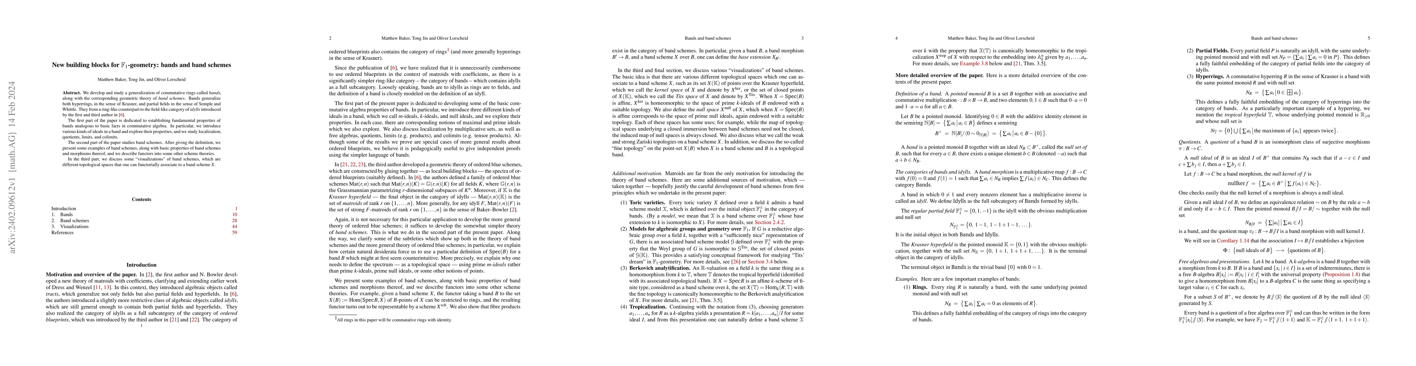 Thumbnail for New building blocks for $\mathbb{F}_1$-geometry: bands and band schemes
