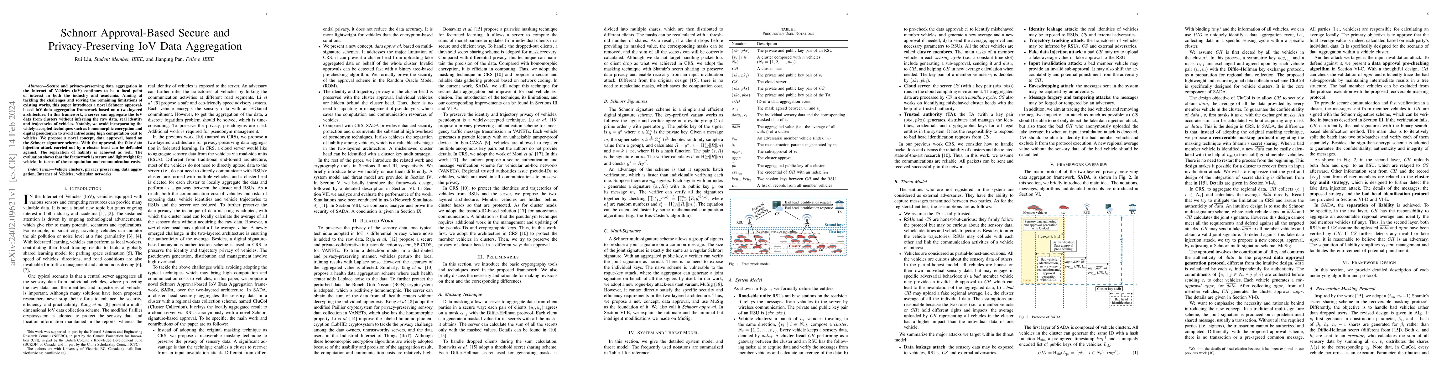 Thumbnail for Schnorr Approval-Based Secure and Privacy-Preserving IoV Data
  Aggregation