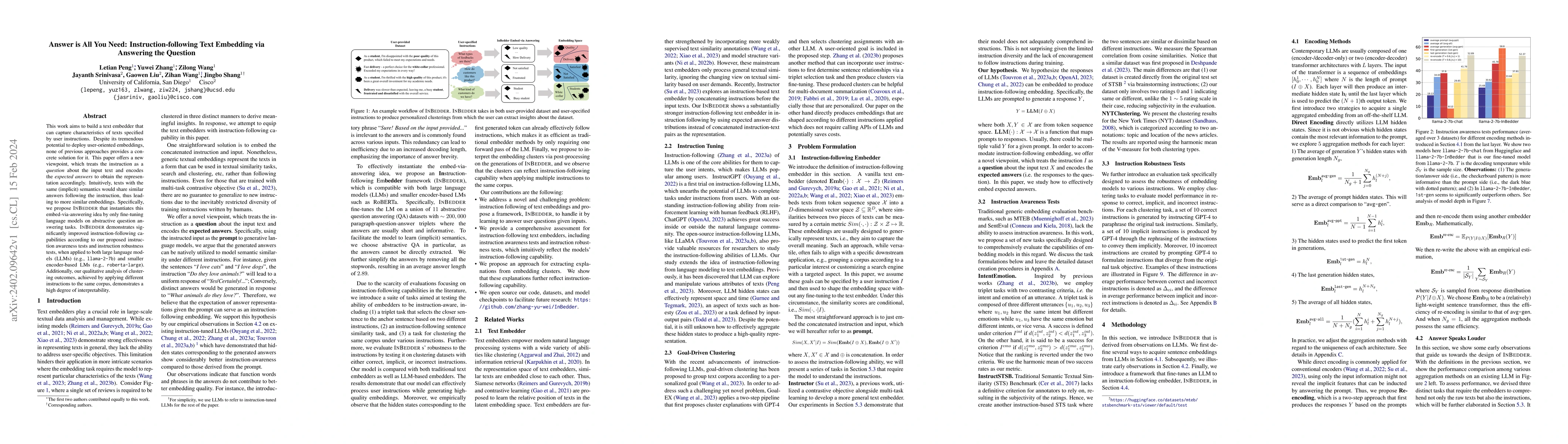 Thumbnail for Answer is All You Need: Instruction-following Text Embedding via
  Answering the Question
