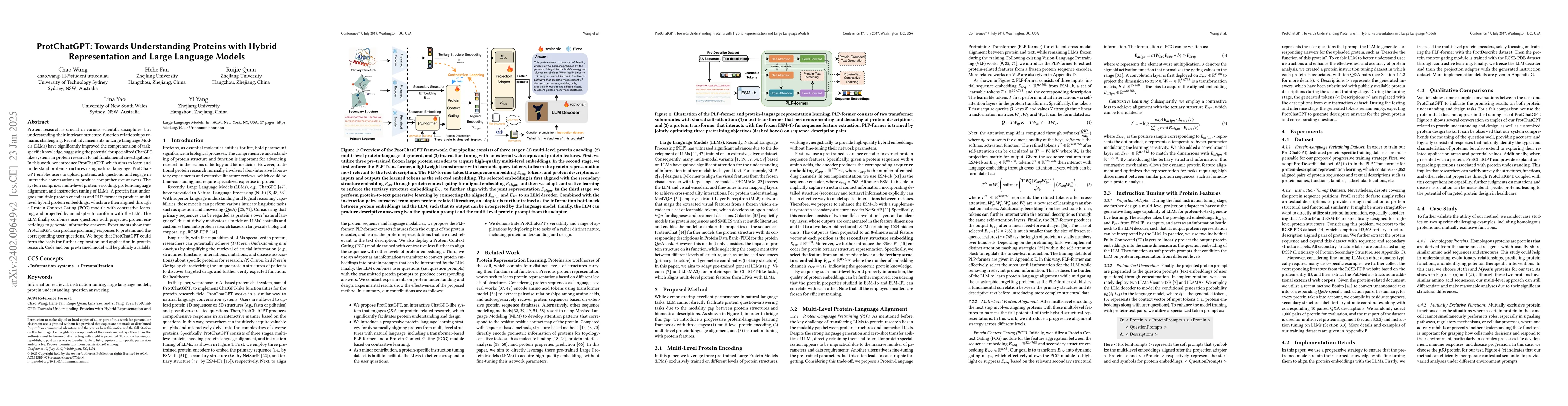 Thumbnail for ProtChatGPT: Towards Understanding Proteins with Large Language Models