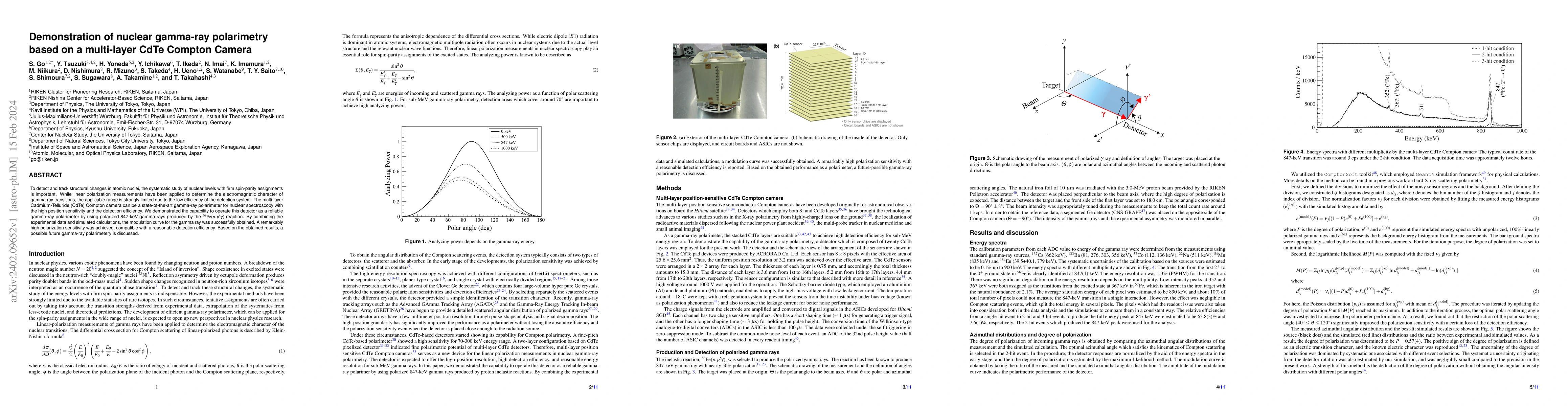 Thumbnail for Demonstration of nuclear gamma-ray polarimetry based on a multi-layer
  CdTe Compton Camera