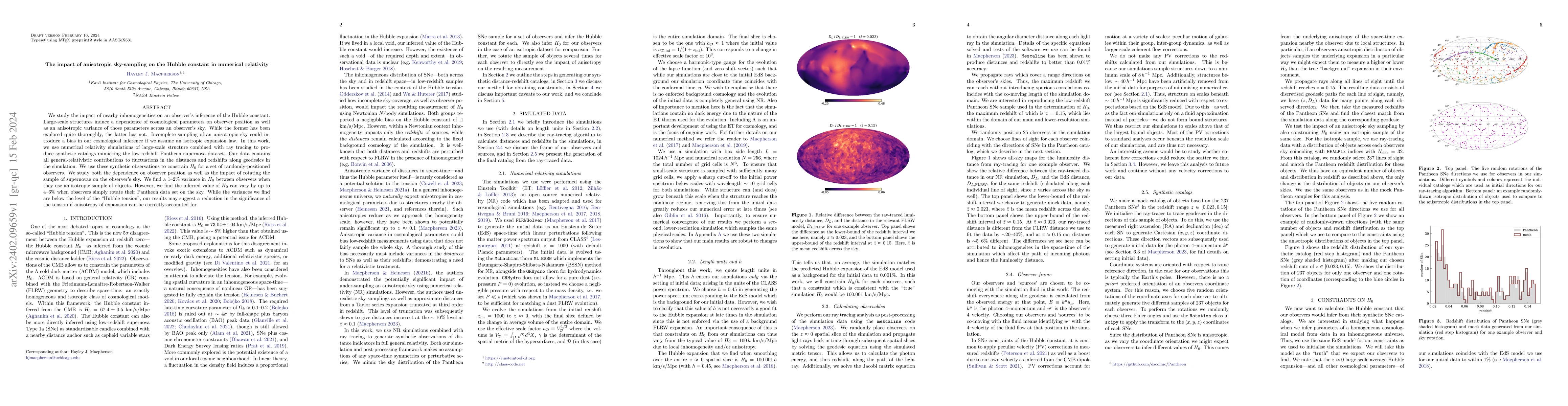 Thumbnail for The impact of anisotropic sky-sampling on the Hubble constant in
  numerical relativity