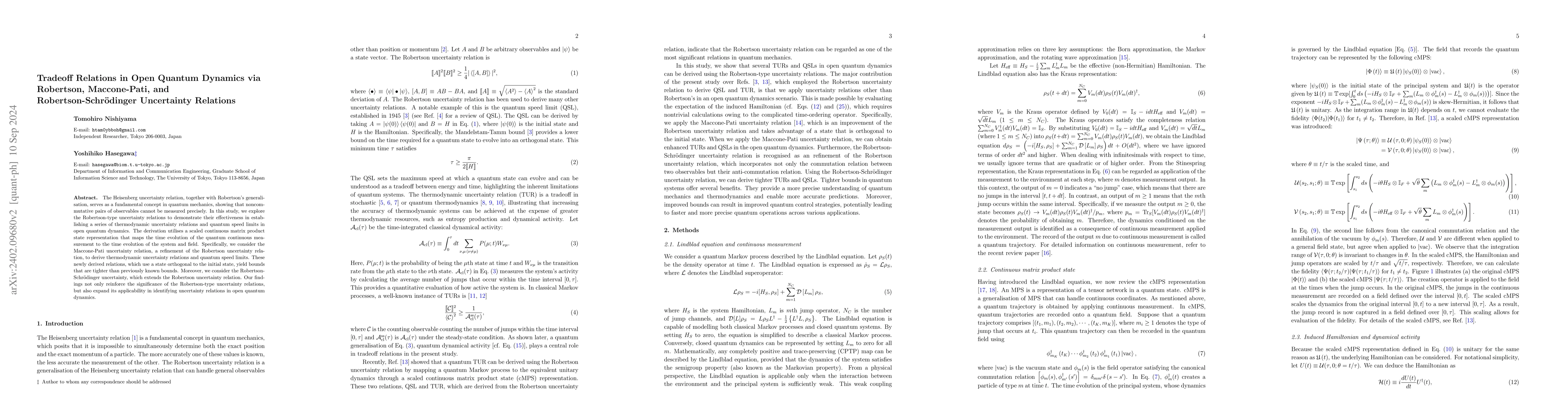 Thumbnail for Trade-off relations in open quantum dynamics via Robertson and
  Maccone-Pati uncertainty relations