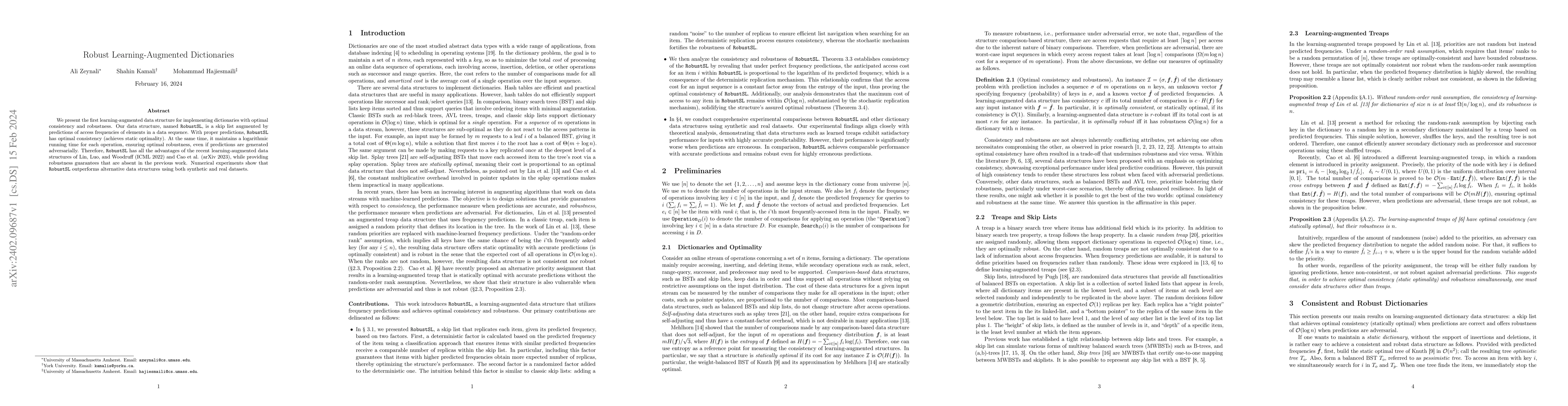 Thumbnail for Robust Learning-Augmented Dictionaries