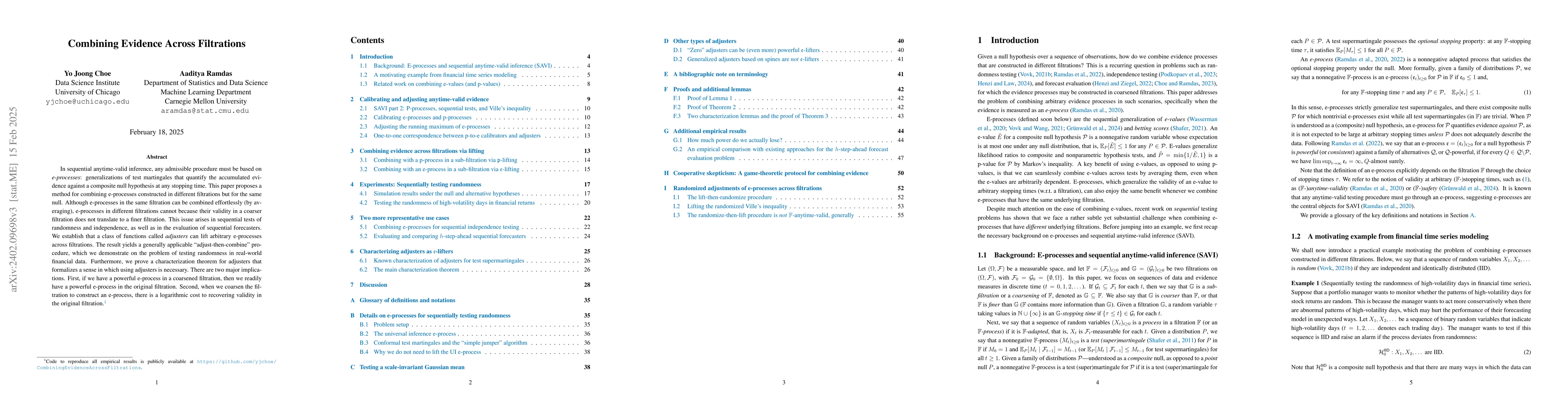 Thumbnail for Combining Evidence Across Filtrations Using Adjusters
