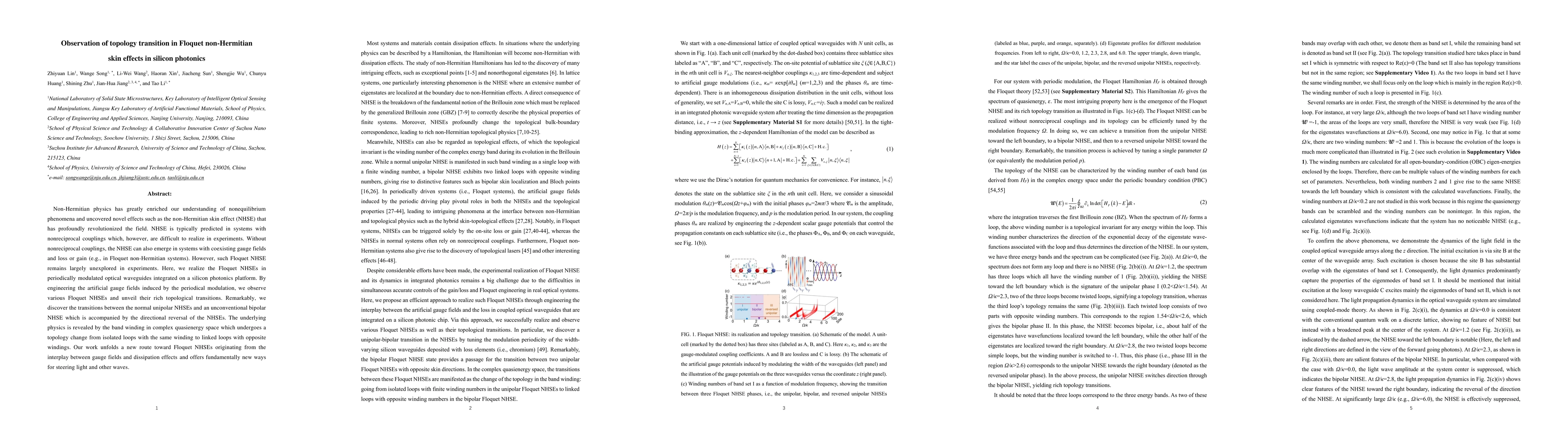 Thumbnail for Observation of topology transition in Floquet non-Hermitian skin effects
  in silicon photonics