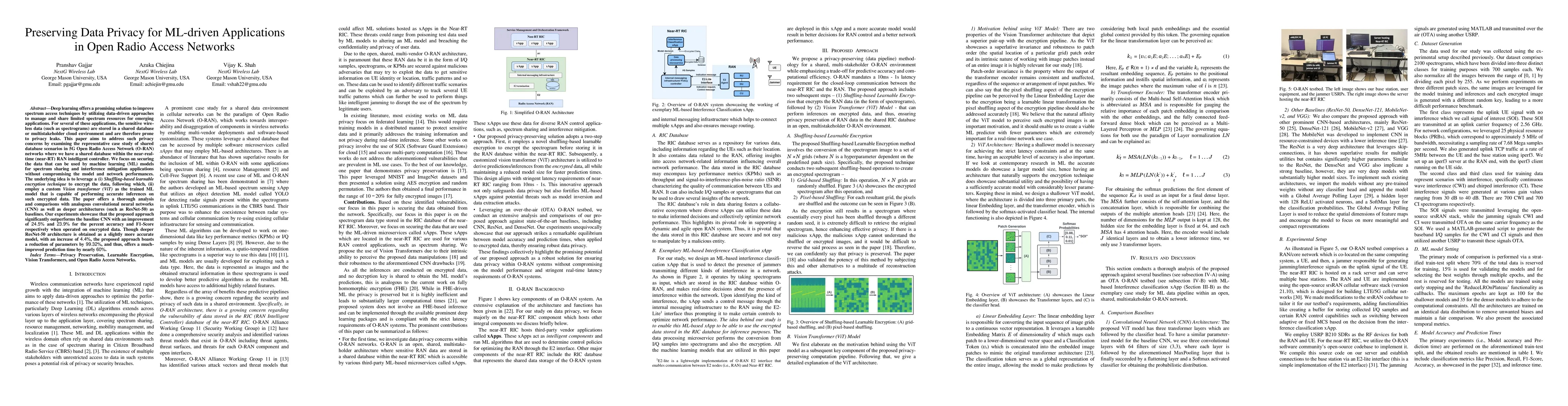 Thumbnail for Preserving Data Privacy for ML-driven Applications in Open Radio Access
  Networks