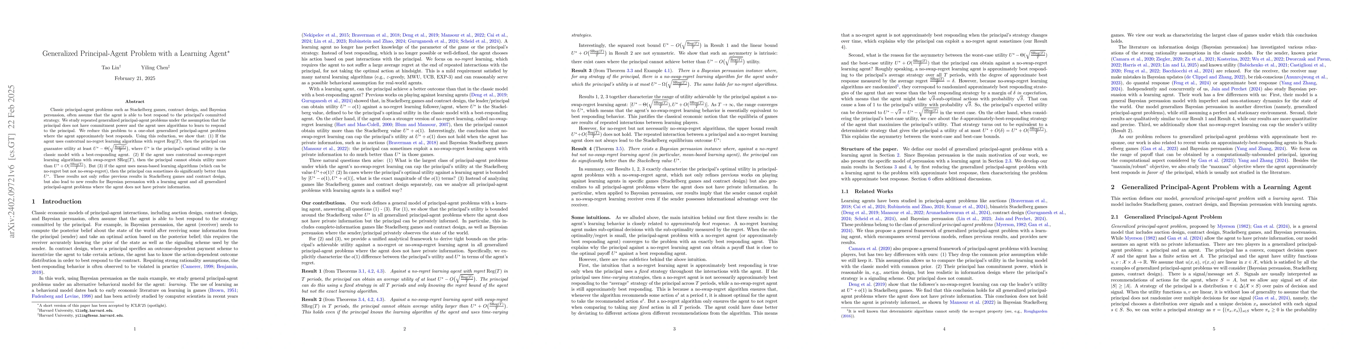 Thumbnail for Generalized Principal-Agent Problem with a Learning Agent
