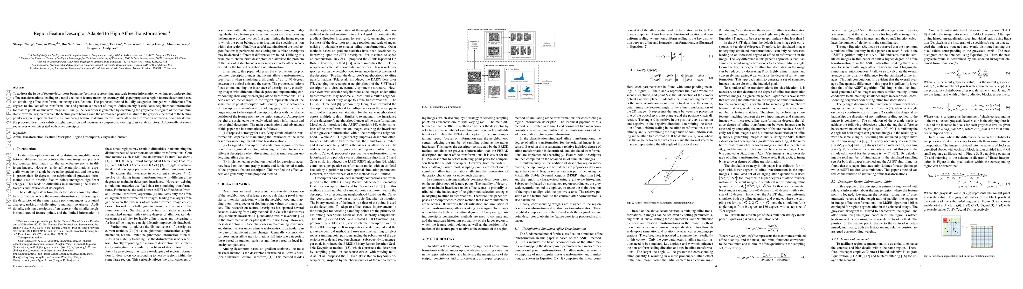Thumbnail for Region Feature Descriptor Adapted to High Affine Transformations
