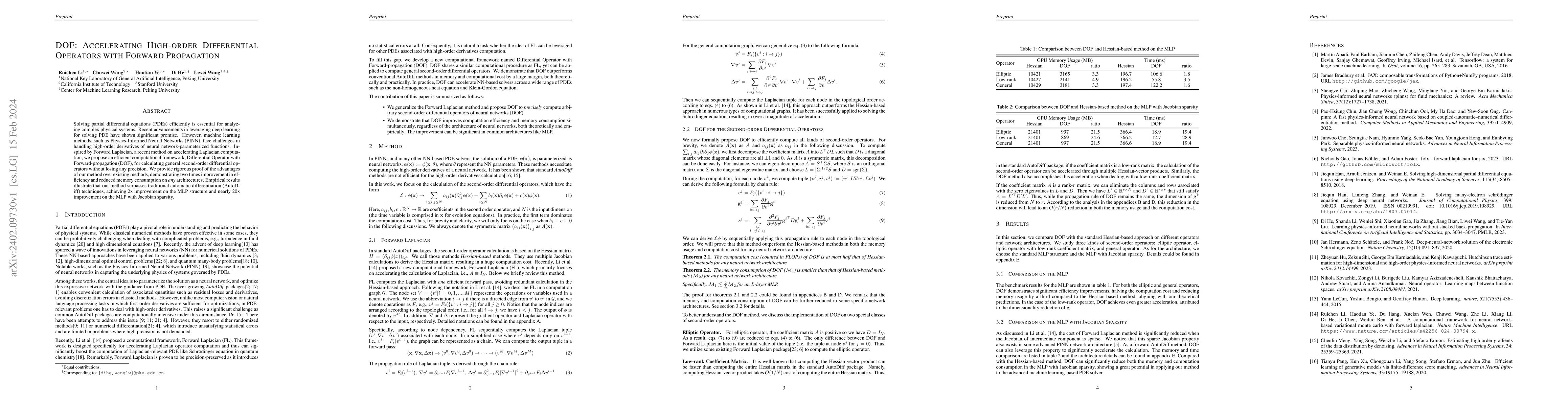 Thumbnail for DOF: Accelerating High-order Differential Operators with Forward
  Propagation