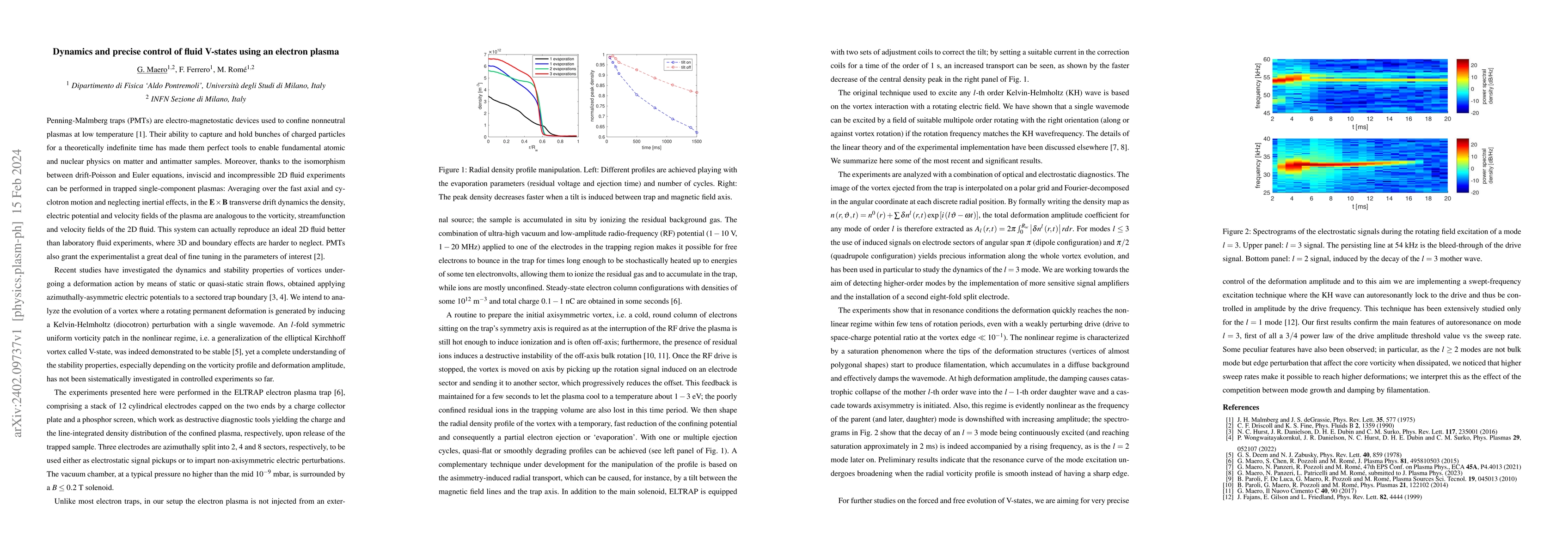 Thumbnail for Dynamics and precise control of fluid V-states using an electron plasma