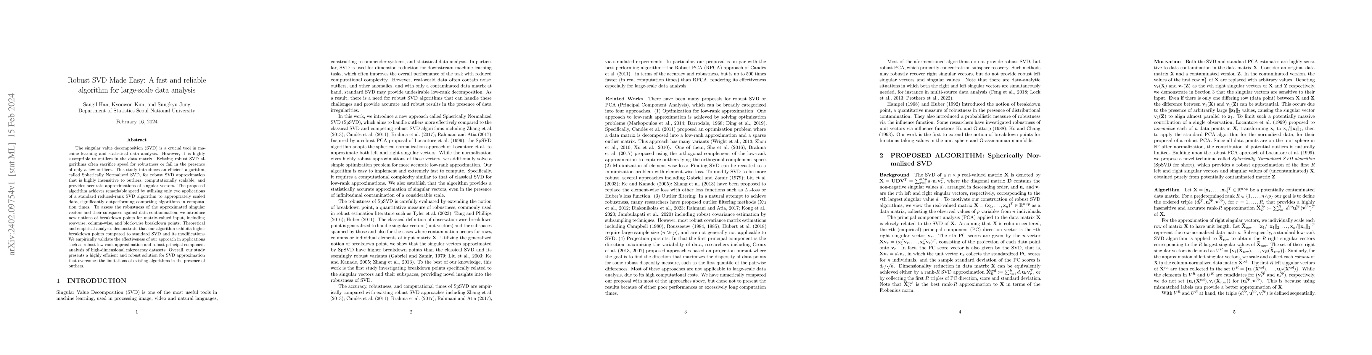 Thumbnail for Robust SVD Made Easy: A fast and reliable algorithm for large-scale data
  analysis