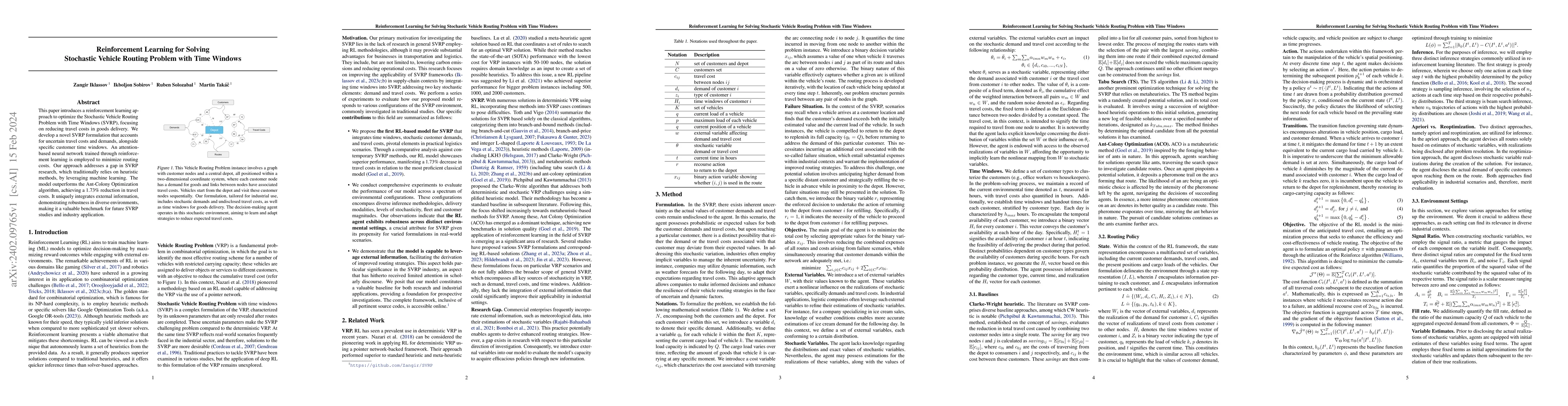 Thumbnail for Reinforcement Learning for Solving Stochastic Vehicle Routing Problem
  with Time Windows
