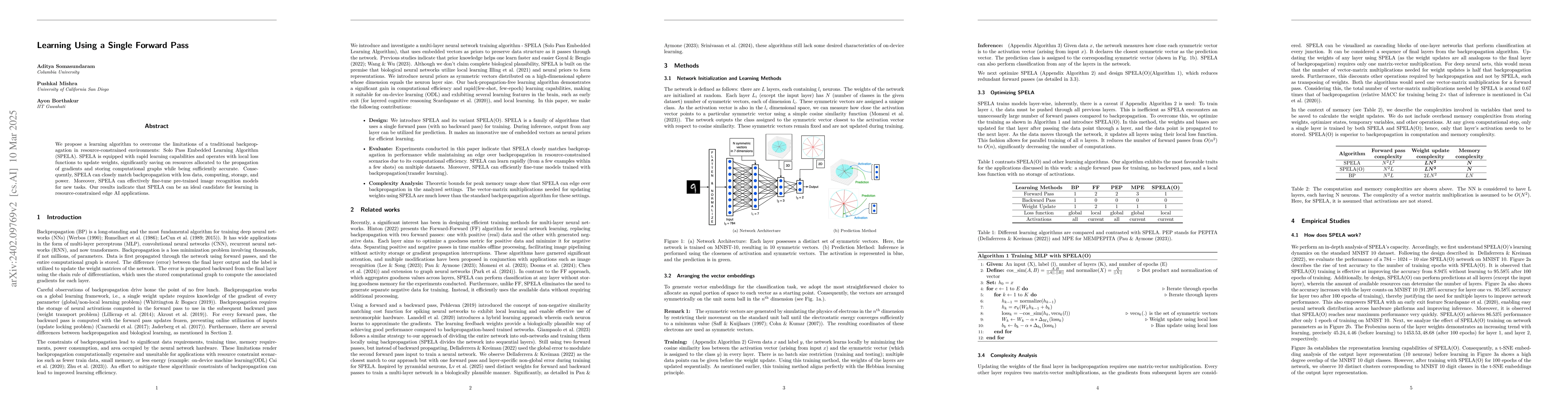 Thumbnail for Representation Learning Using a Single Forward Pass