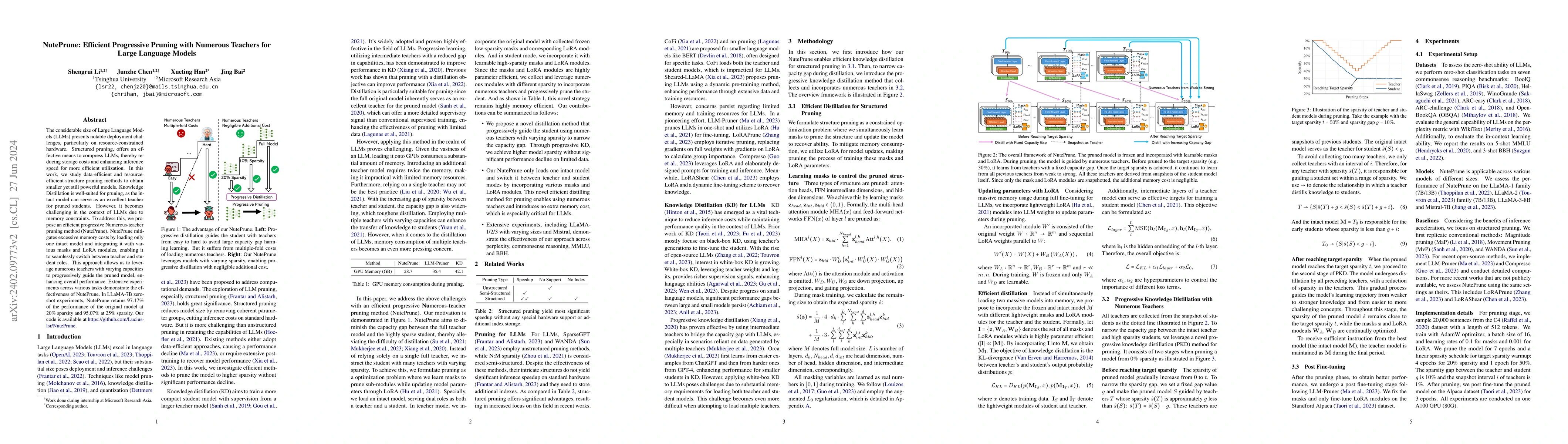 Thumbnail for NutePrune: Efficient Progressive Pruning with Numerous Teachers for
  Large Language Models