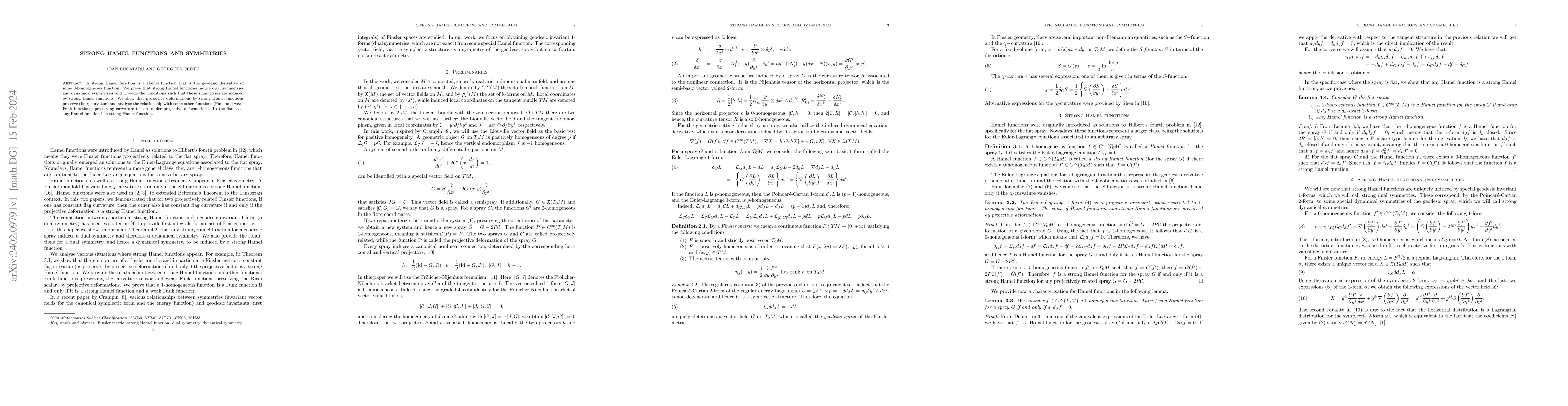 Thumbnail for Strong Hamel functions and symmetries