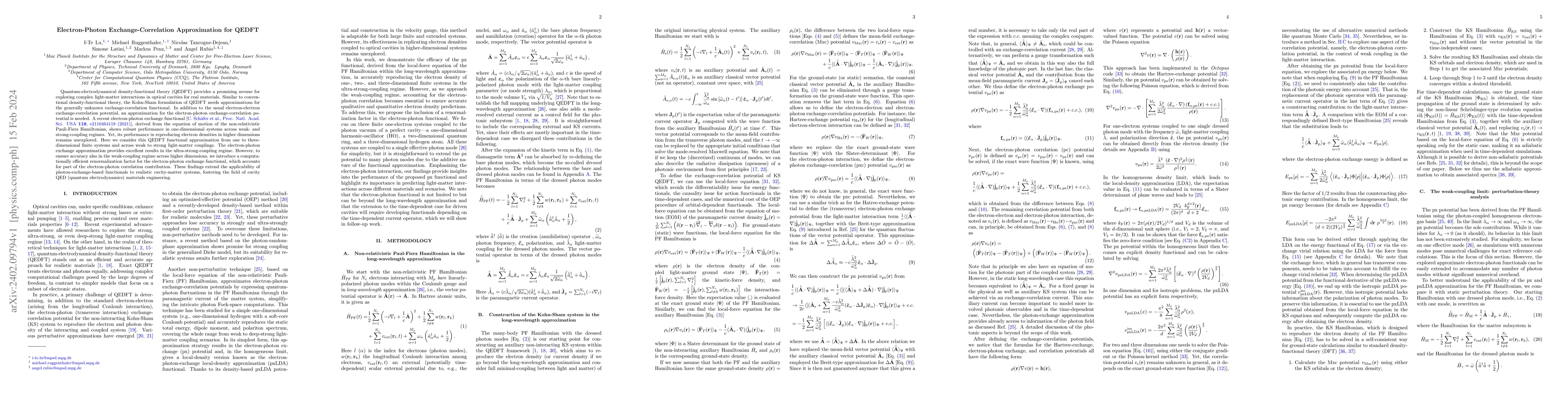Thumbnail for Electron-Photon Exchange-Correlation Approximation for QEDFT