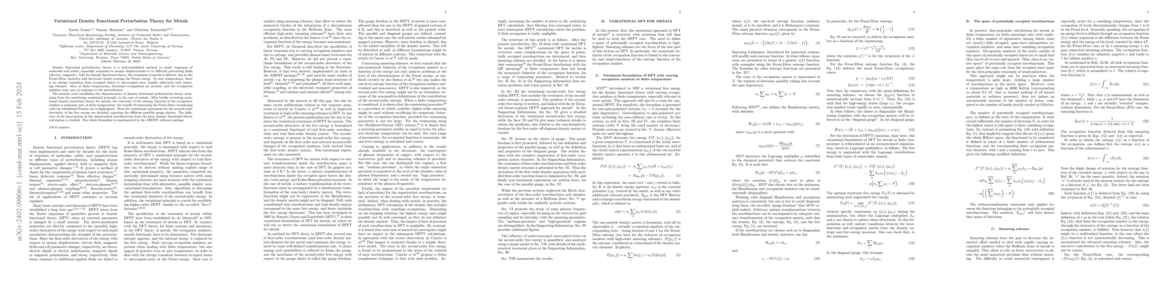 Thumbnail for Variational Density Functional Perturbation Theory for Metals
