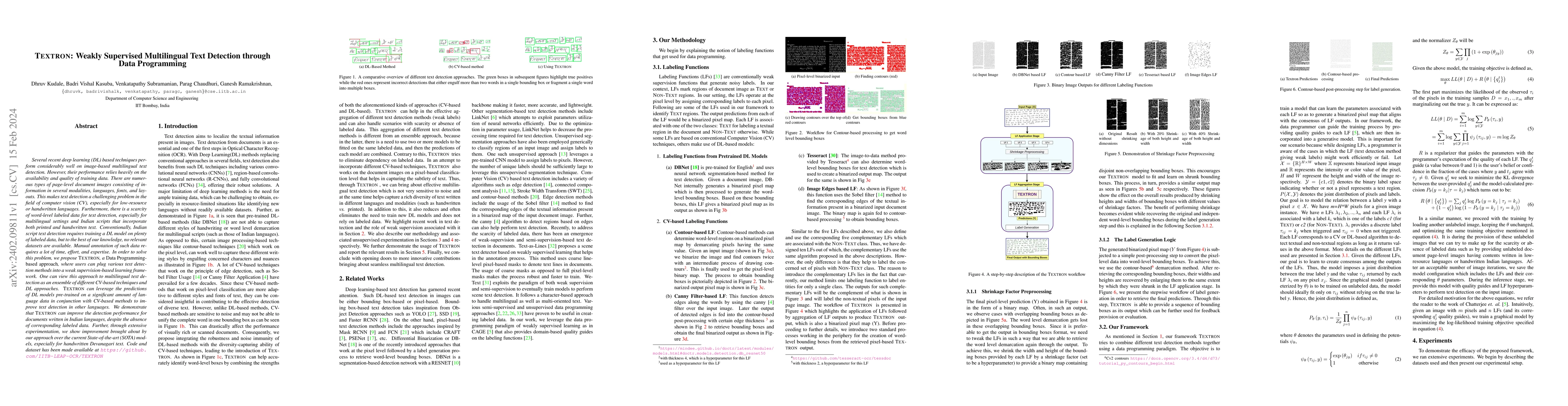 Thumbnail for TEXTRON: Weakly Supervised Multilingual Text Detection through Data
  Programming
