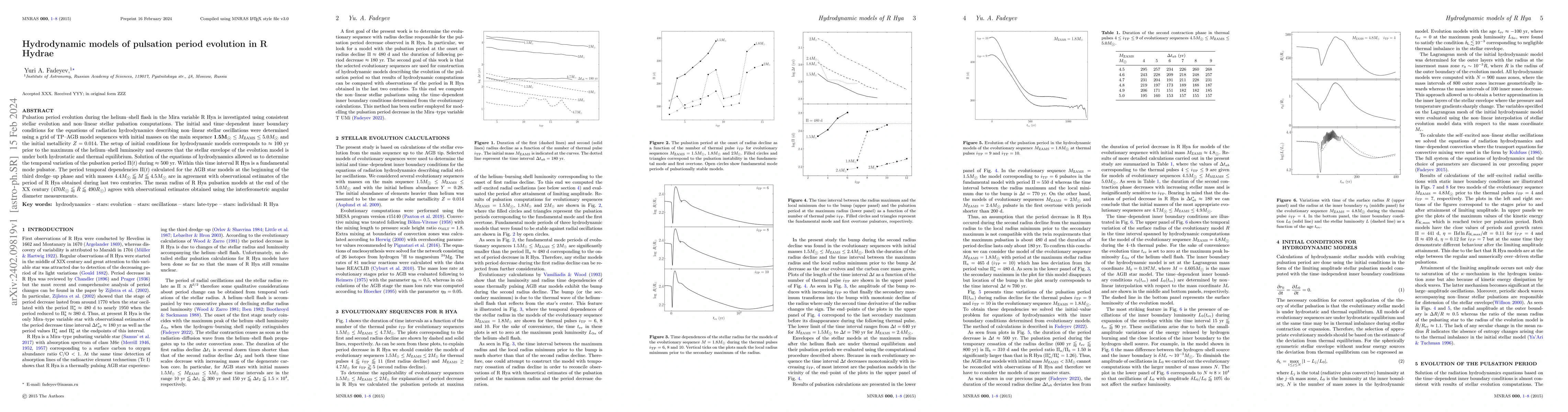 Thumbnail for Hydrodynamic models of pulsation period evolution in R Hydrae