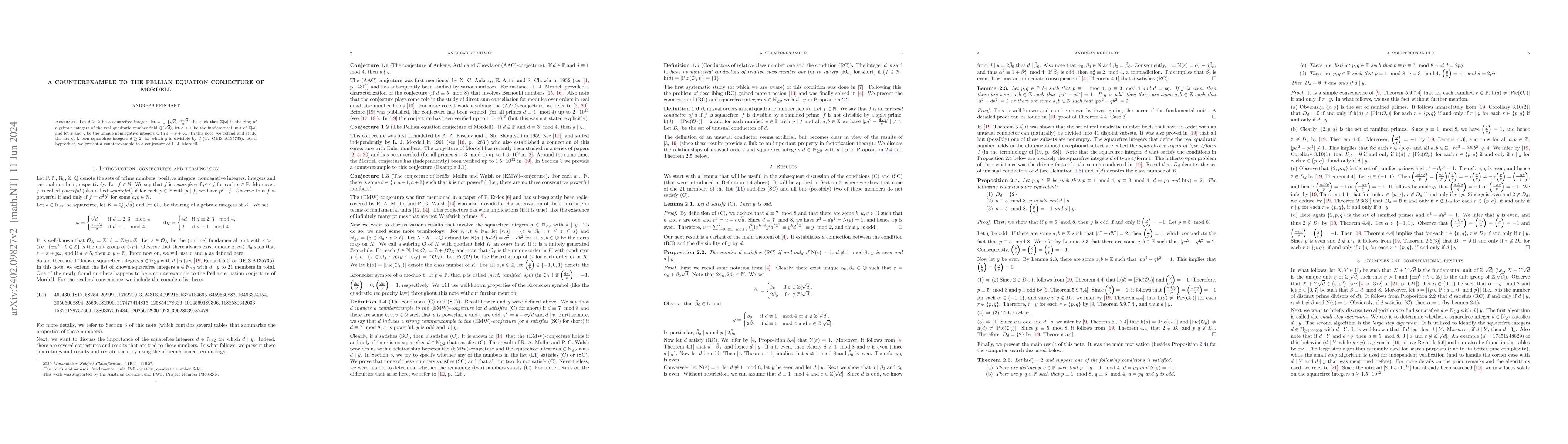 Thumbnail for A counterexample to the Pellian equation conjecture of Mordell