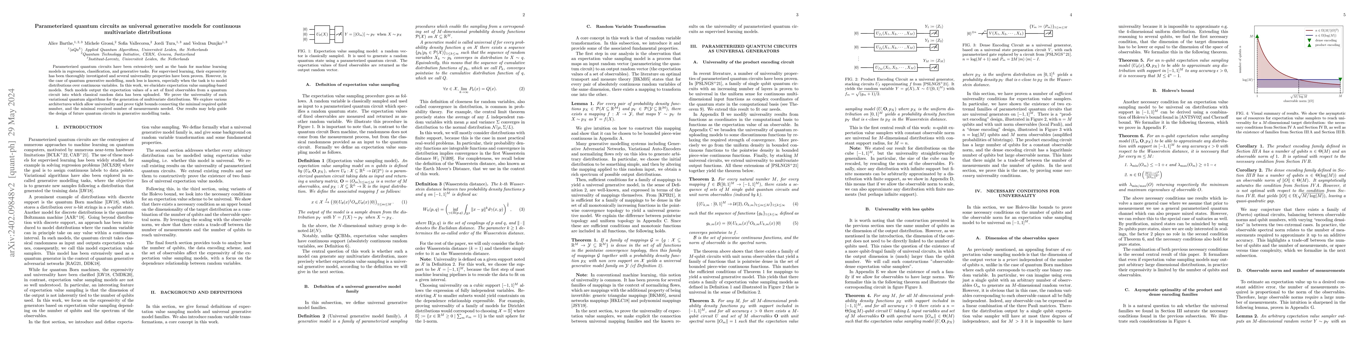 Thumbnail for Parameterized quantum circuits as universal generative models for
  continuous multivariate distributions