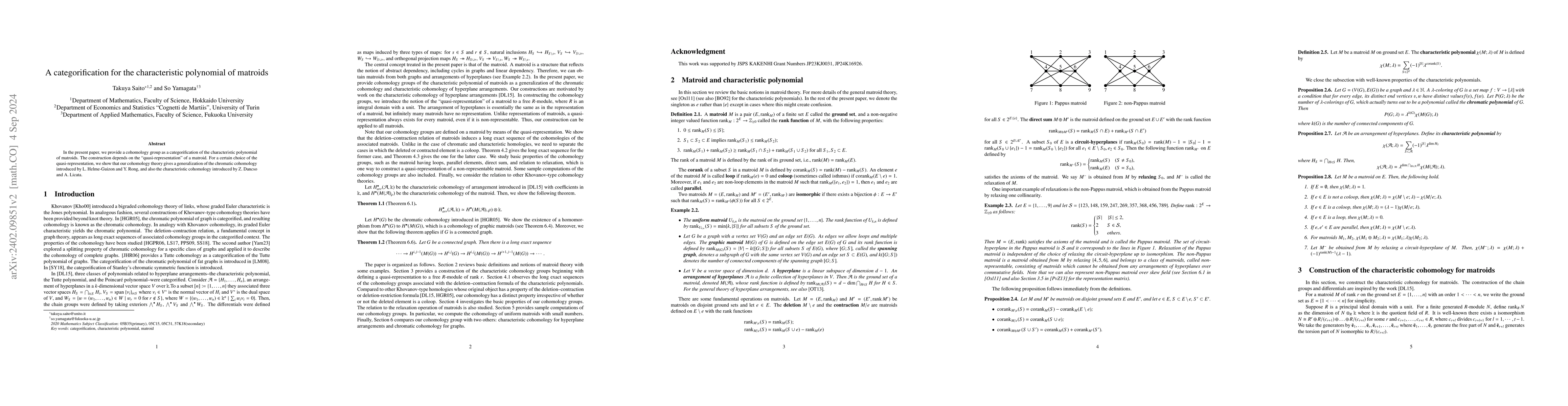 Thumbnail for A categorification for the characteristic polynomial of matroids