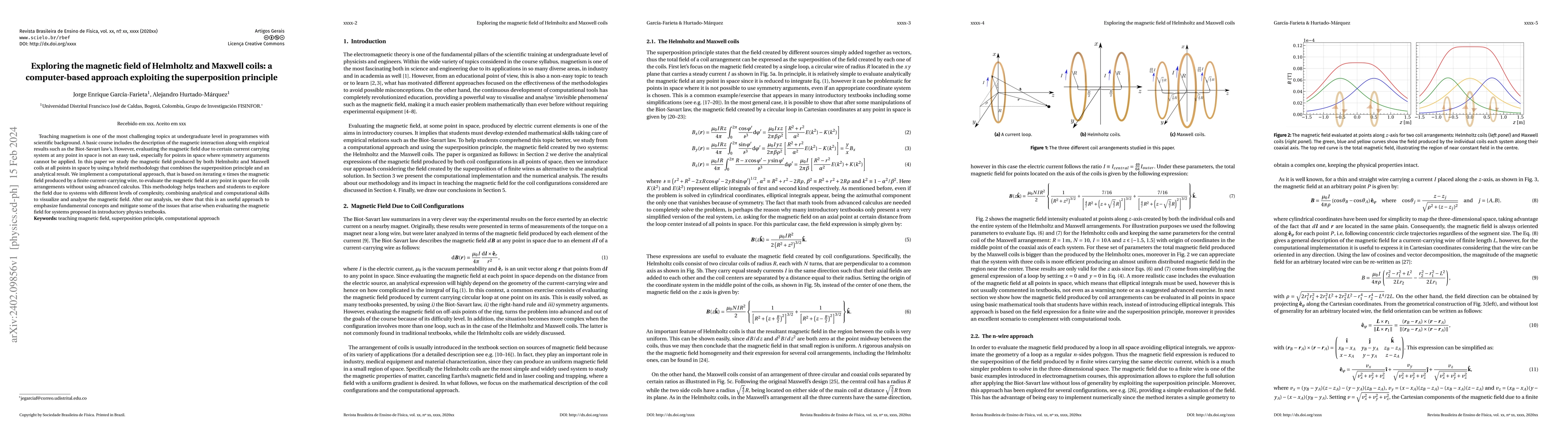 Thumbnail for Exploring the magnetic field of Helmholtz and Maxwell coils: a
  computer-based approach exploiting the superposition principle