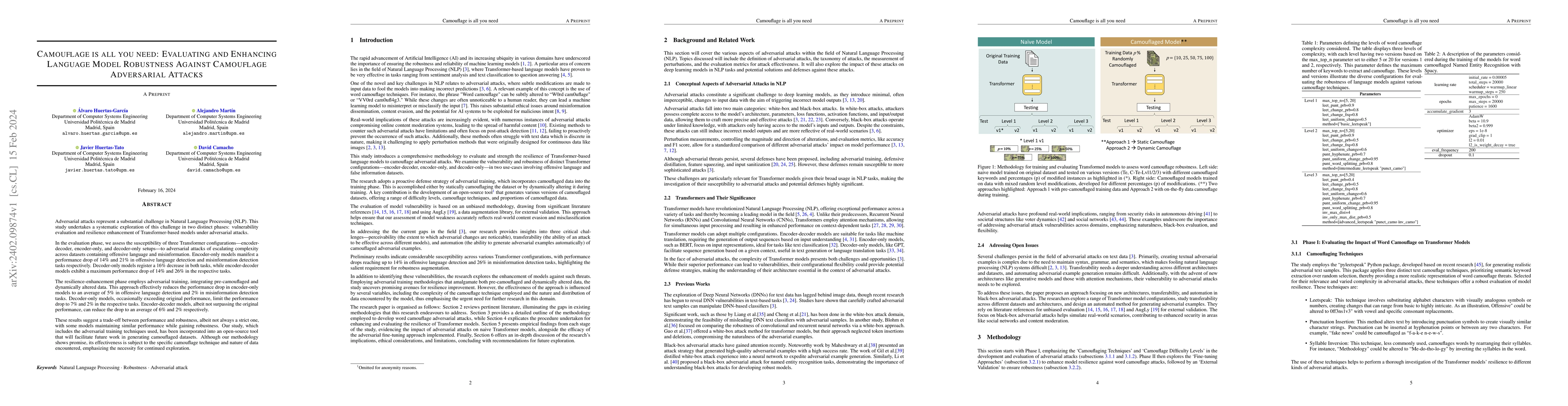 Thumbnail for Camouflage is all you need: Evaluating and Enhancing Language Model
  Robustness Against Camouflage Adversarial Attacks