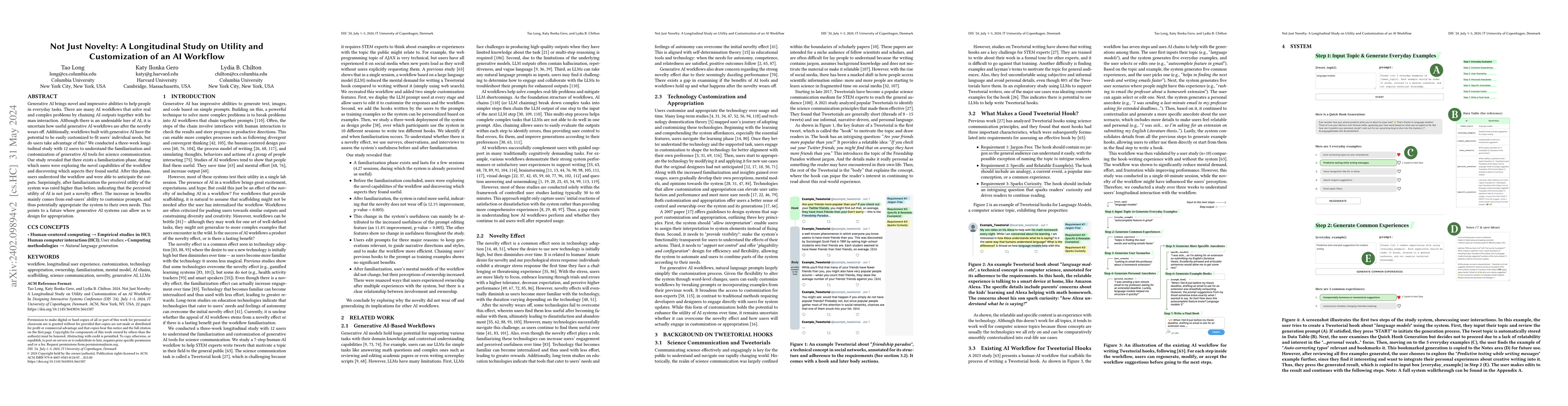 Thumbnail for Not Just Novelty: A Longitudinal Study on Utility and Customization of
  an AI Workflow