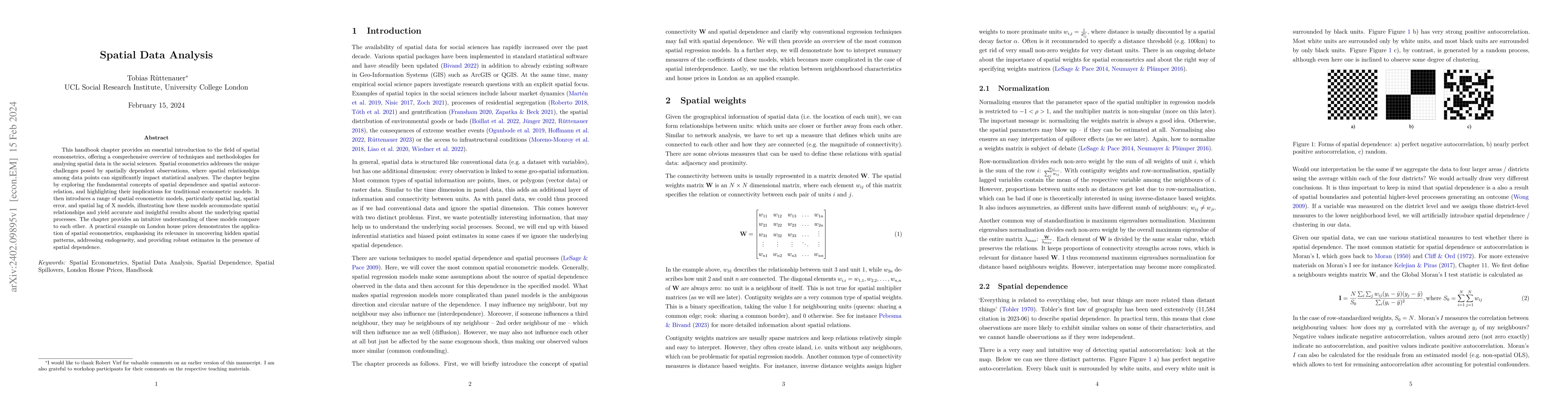 Thumbnail for Spatial Data Analysis