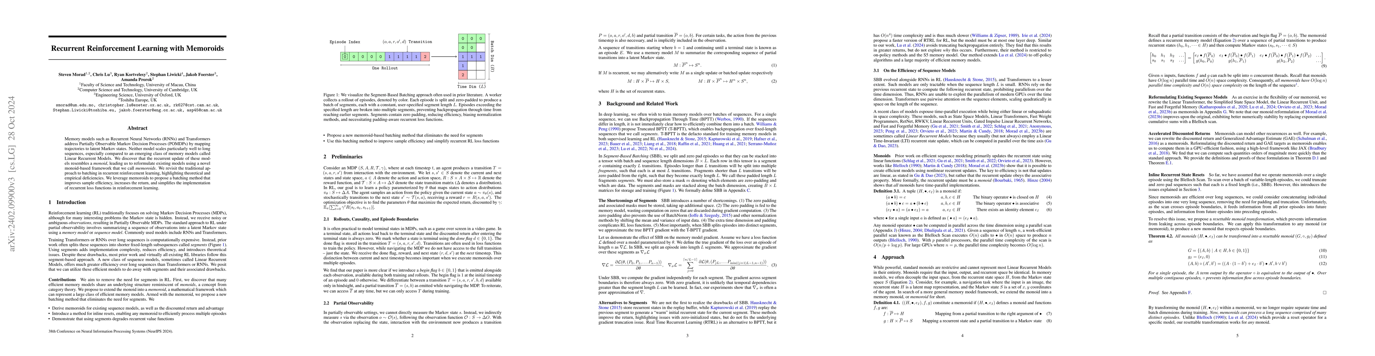 Thumbnail for Revisiting Recurrent Reinforcement Learning with Memory Monoids