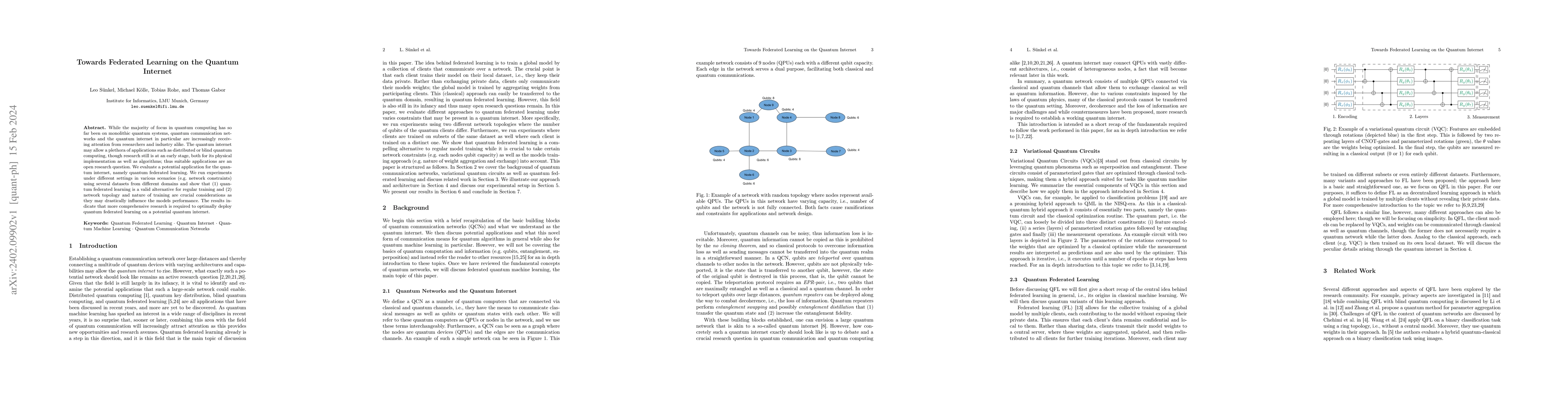 Thumbnail for Towards Federated Learning on the Quantum Internet