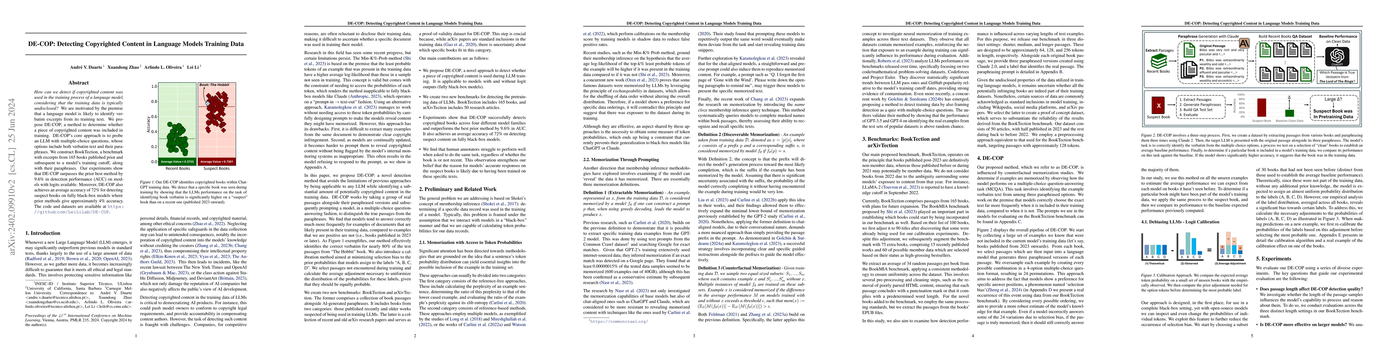 Thumbnail for DE-COP: Detecting Copyrighted Content in Language Models Training Data
