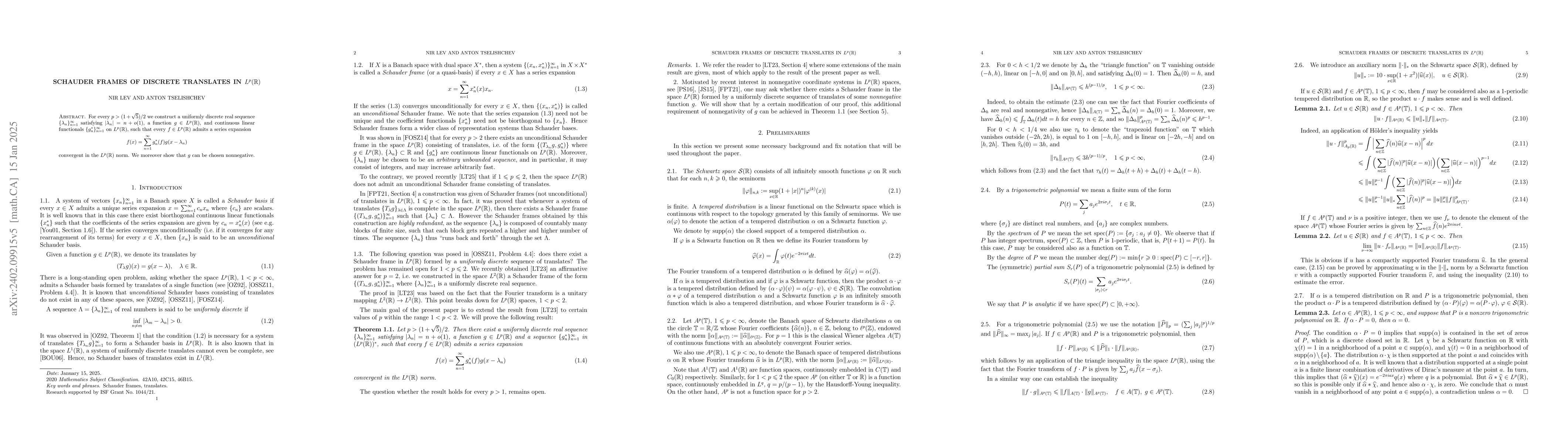 Thumbnail for Schauder frames of discrete translates in $L^p(\mathbb{R})$