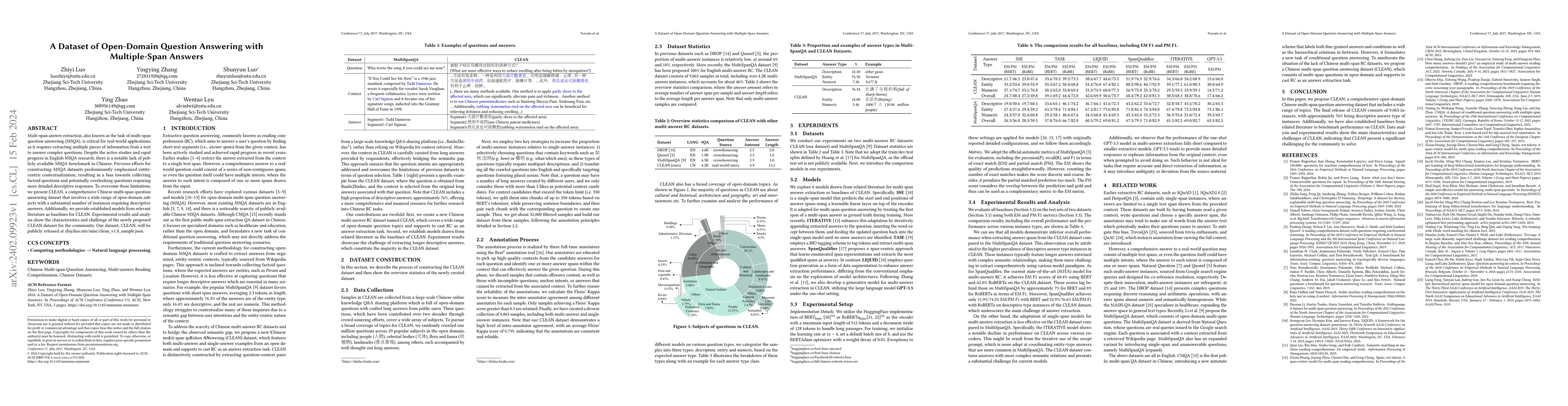 Thumbnail for A Dataset of Open-Domain Question Answering with Multiple-Span Answers