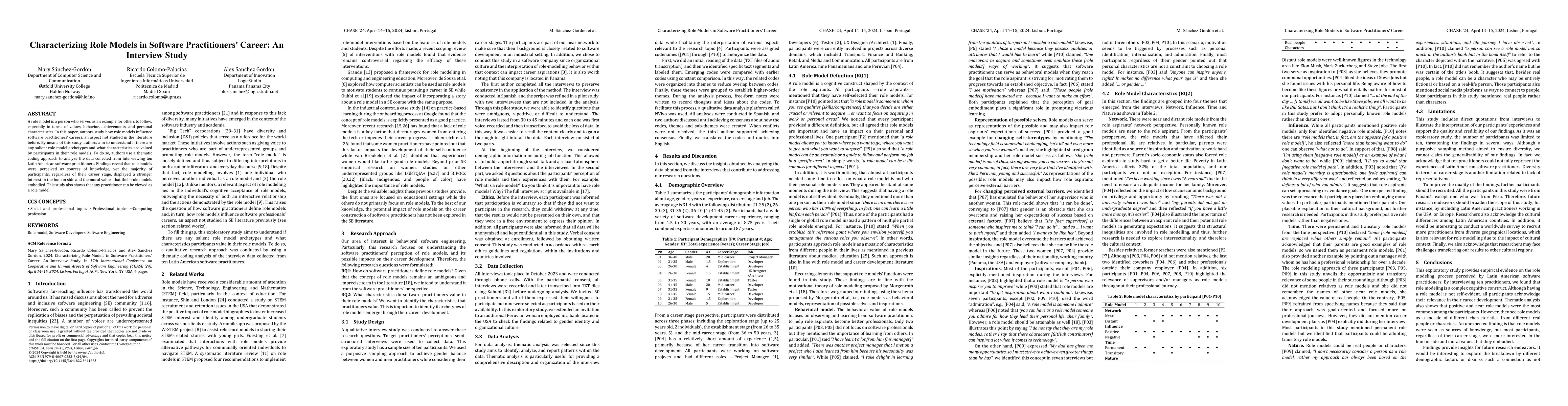 Thumbnail for Characterizing Role Models in Software Practitioners' Career: An
  Interview Study