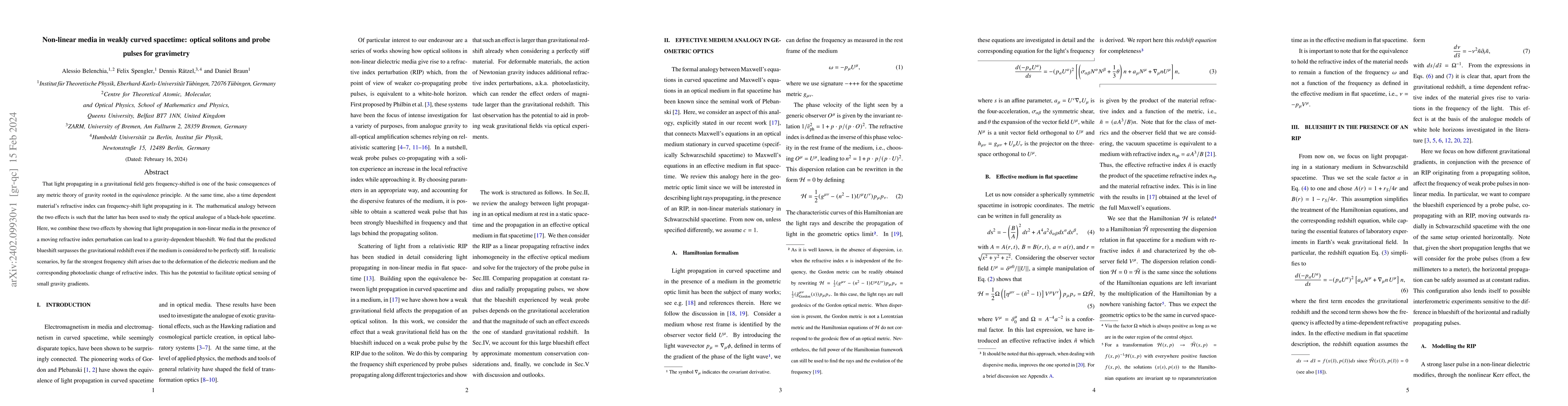 Thumbnail for Non-linear media in weakly curved spacetime: optical solitons and probe
  pulses for gravimetry