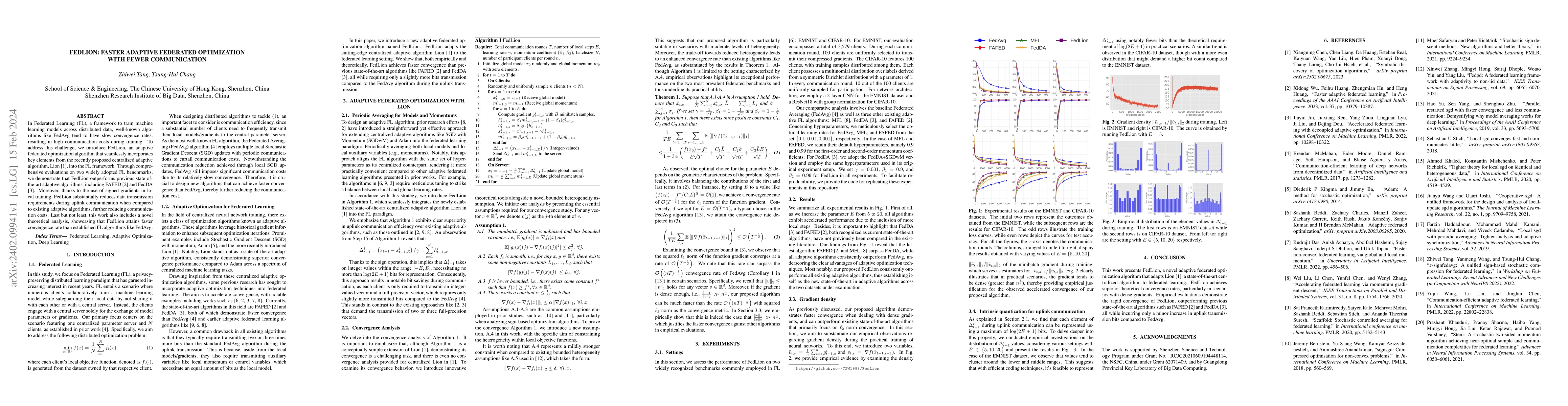 Thumbnail for FedLion: Faster Adaptive Federated Optimization with Fewer Communication