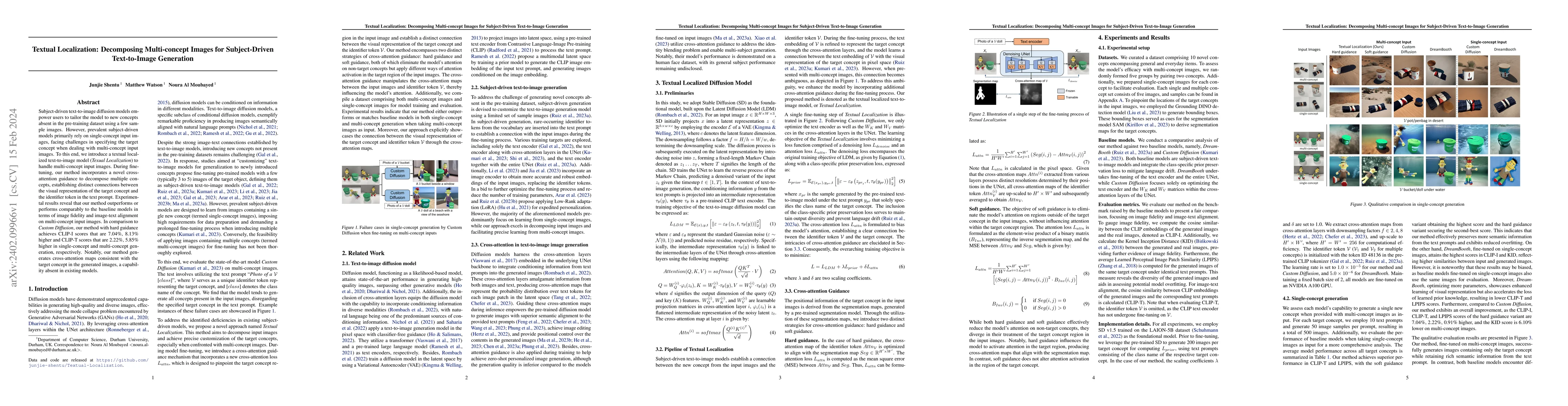 Thumbnail for Textual Localization: Decomposing Multi-concept Images for
  Subject-Driven Text-to-Image Generation