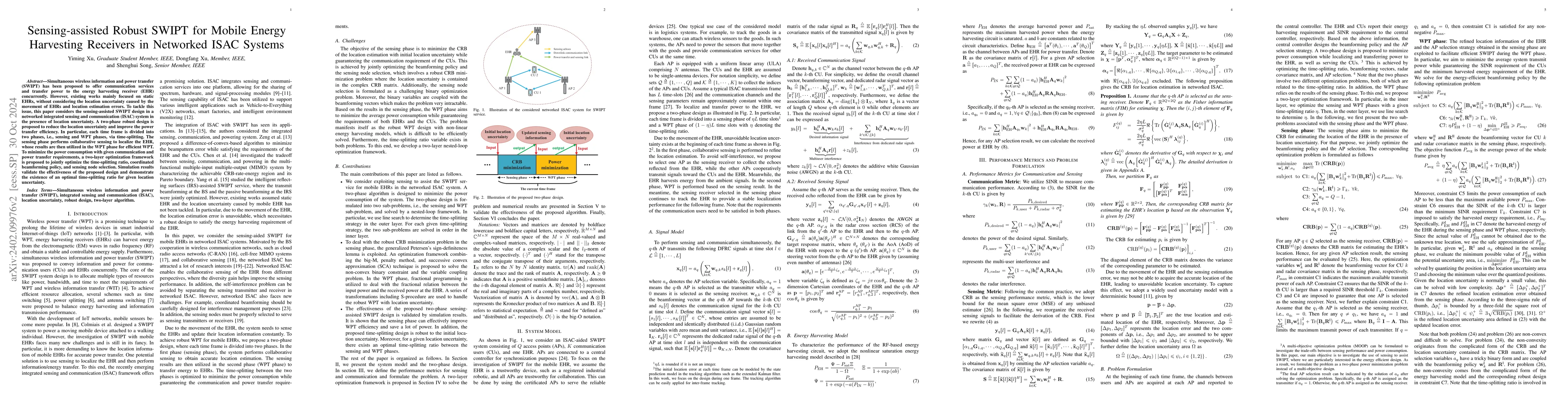 Thumbnail for Sensing-assisted Robust SWIPT for Mobile Energy Harvesting Receivers