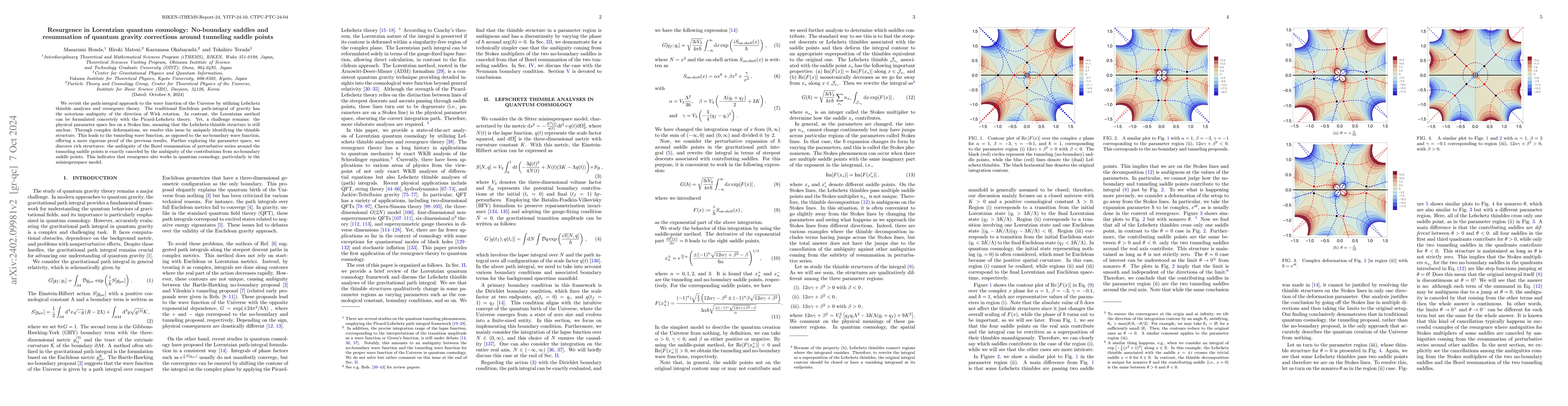 Thumbnail for Resurgence in Lorentzian quantum cosmology: no-boundary saddles and
  resummation of quantum gravity corrections around tunneling saddles