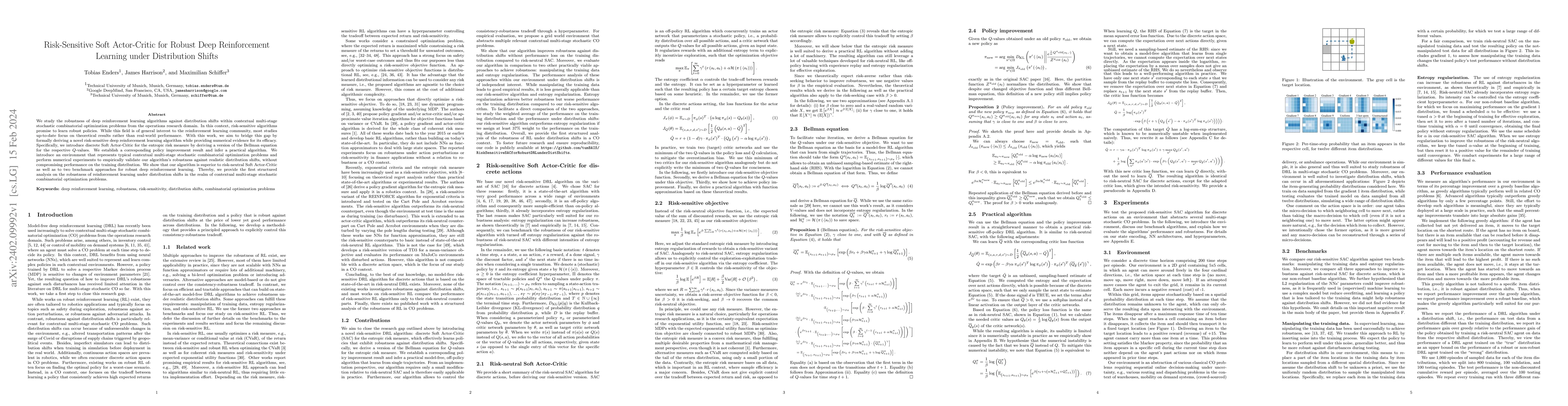 Thumbnail for Risk-Sensitive Soft Actor-Critic for Robust Deep Reinforcement Learning
  under Distribution Shifts