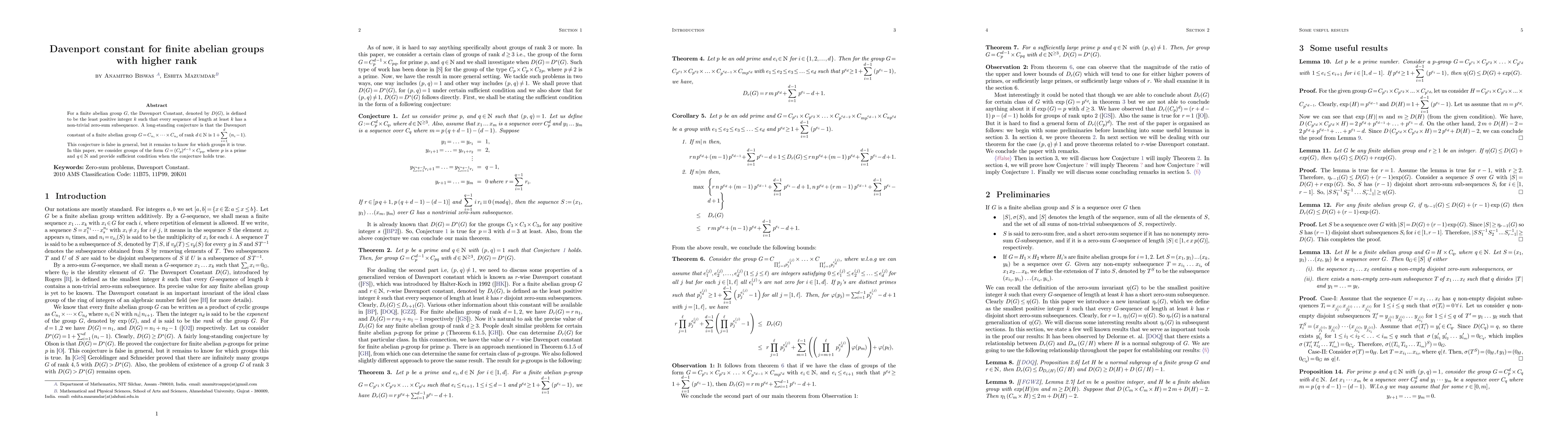 Thumbnail for Davenport constant for finite abelian groups with higher rank