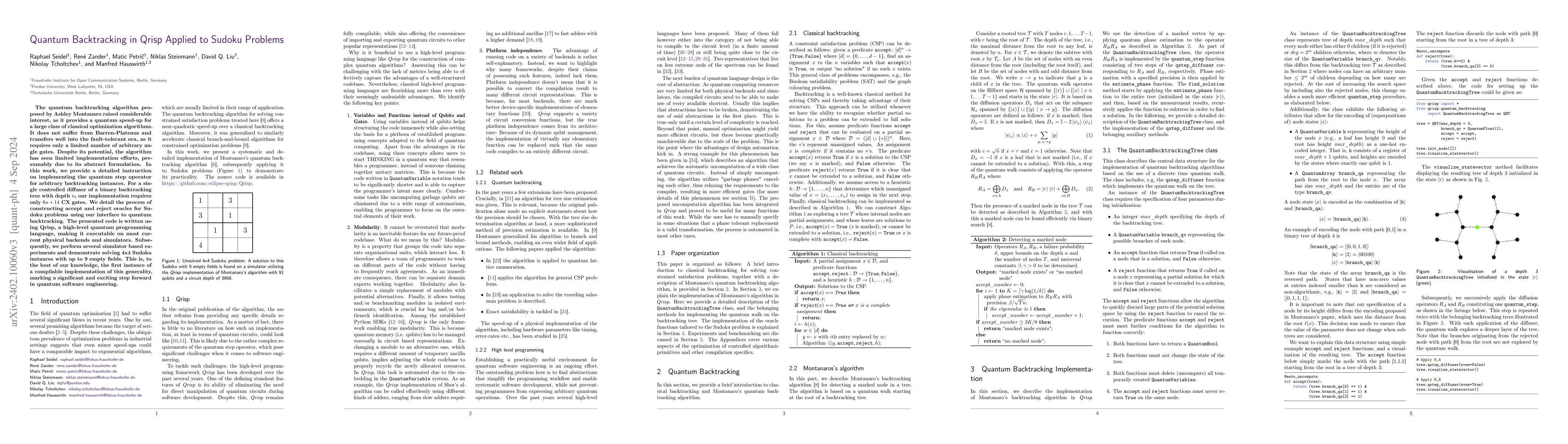 Thumbnail for Quantum Backtracking in Qrisp Applied to Sudoku Problems